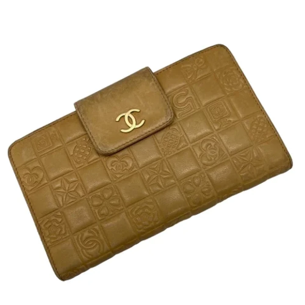 Chanel Vintage Pre-owned Leather wallets Beige Dames