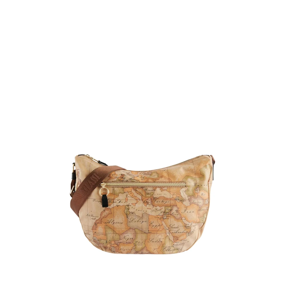 Alviero Martini 1a Classe Zwarte Geo Classic Schoudertas Brown Dames