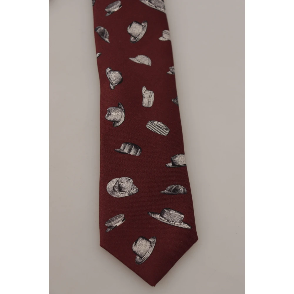 Dolce & Gabbana Maroon Zijden Formele Stropdas Red Heren