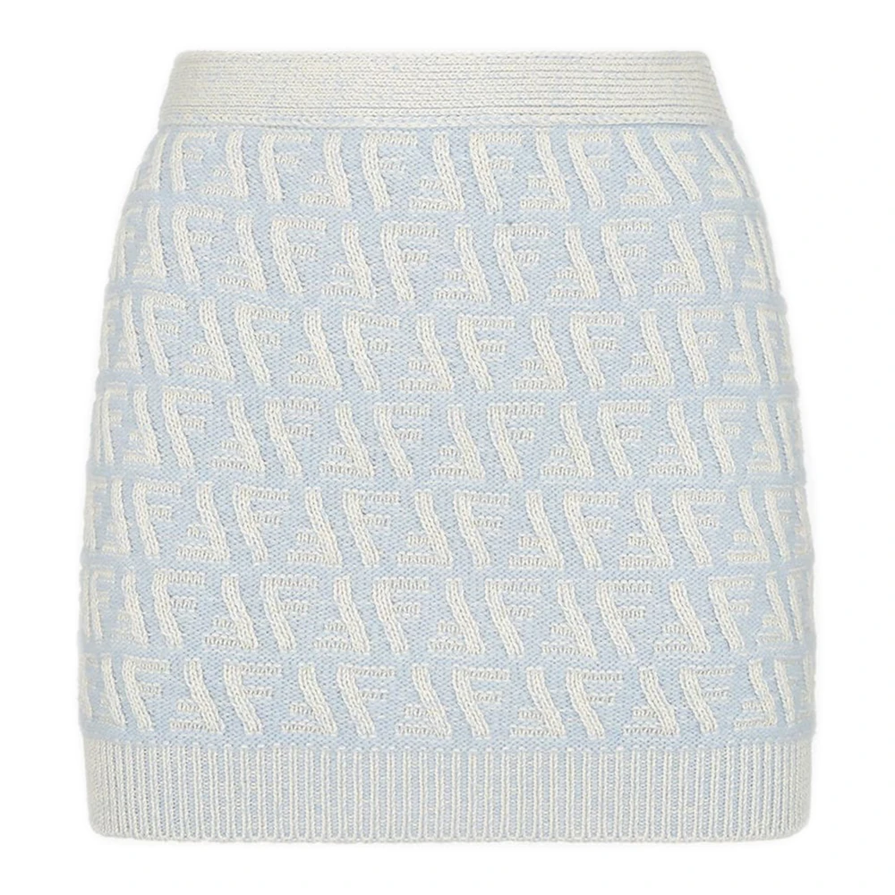 Fendi Heldere Blauwe Zijden Draad Rok Blue Dames