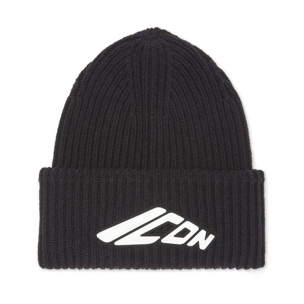 Dsquared2 Gebreide Beanie Hoeden voor Mannen Black Heren