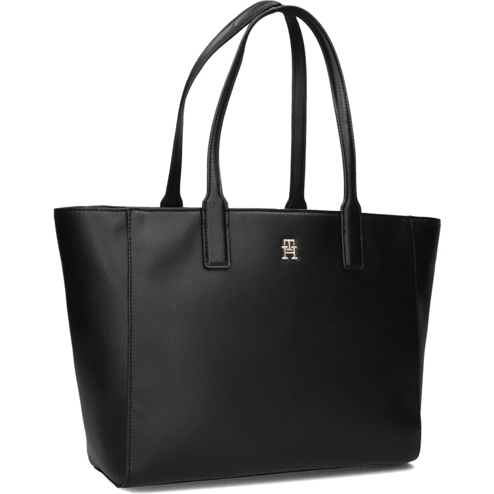 Tommy Hilfiger Zwarte Logo Tote Shopper Black Dames
