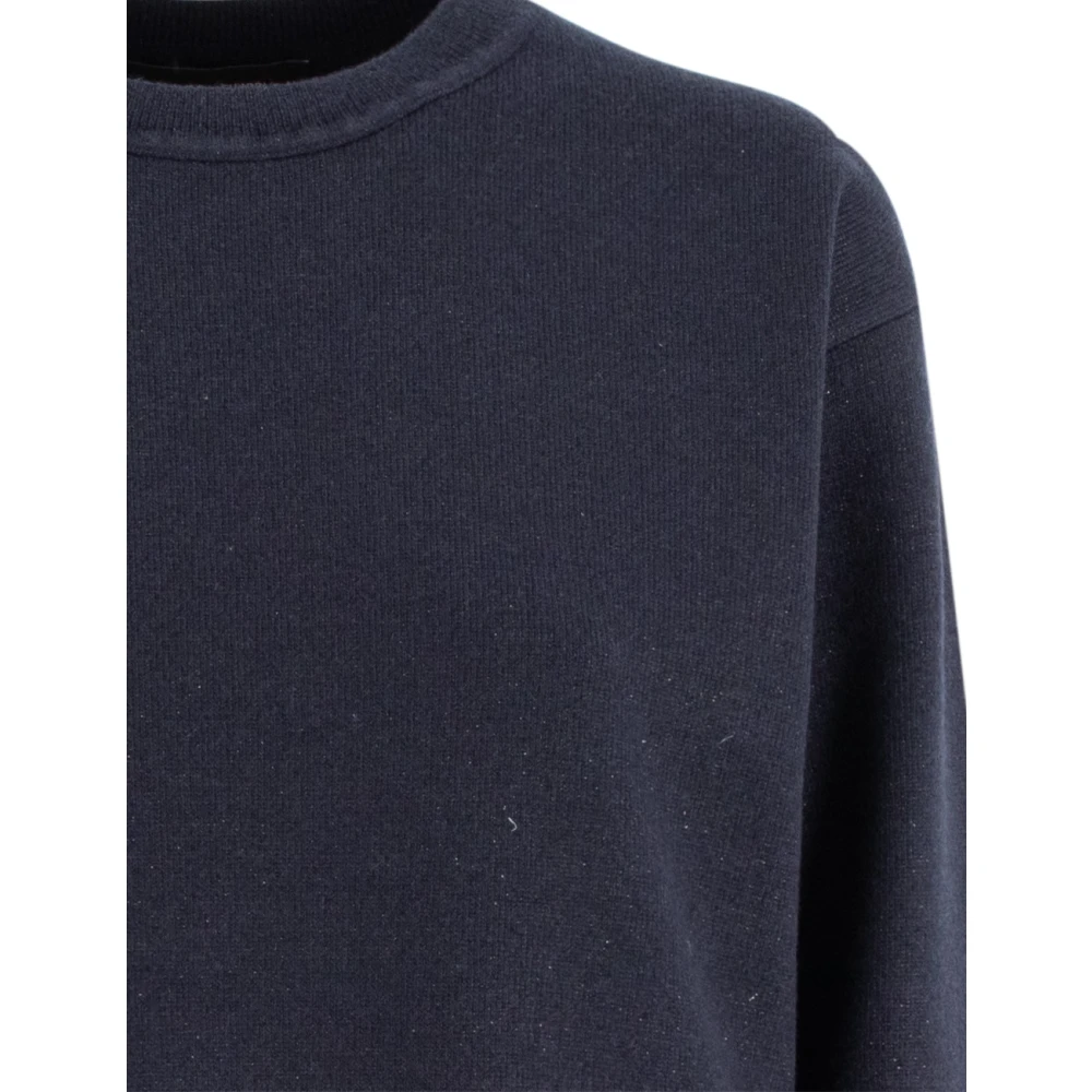 Fabiana Filippi Pluche Steek Crew Neck Sweater Blue Dames