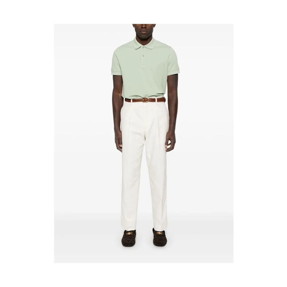 Tom Ford Geborduurd Poloshirt Varen Groen Green Heren