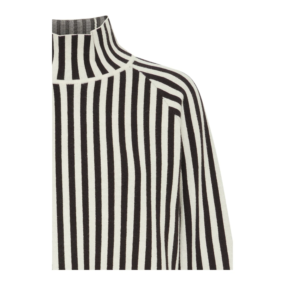 b.Young Gestreepte hoge hals raglan trui Black Dames