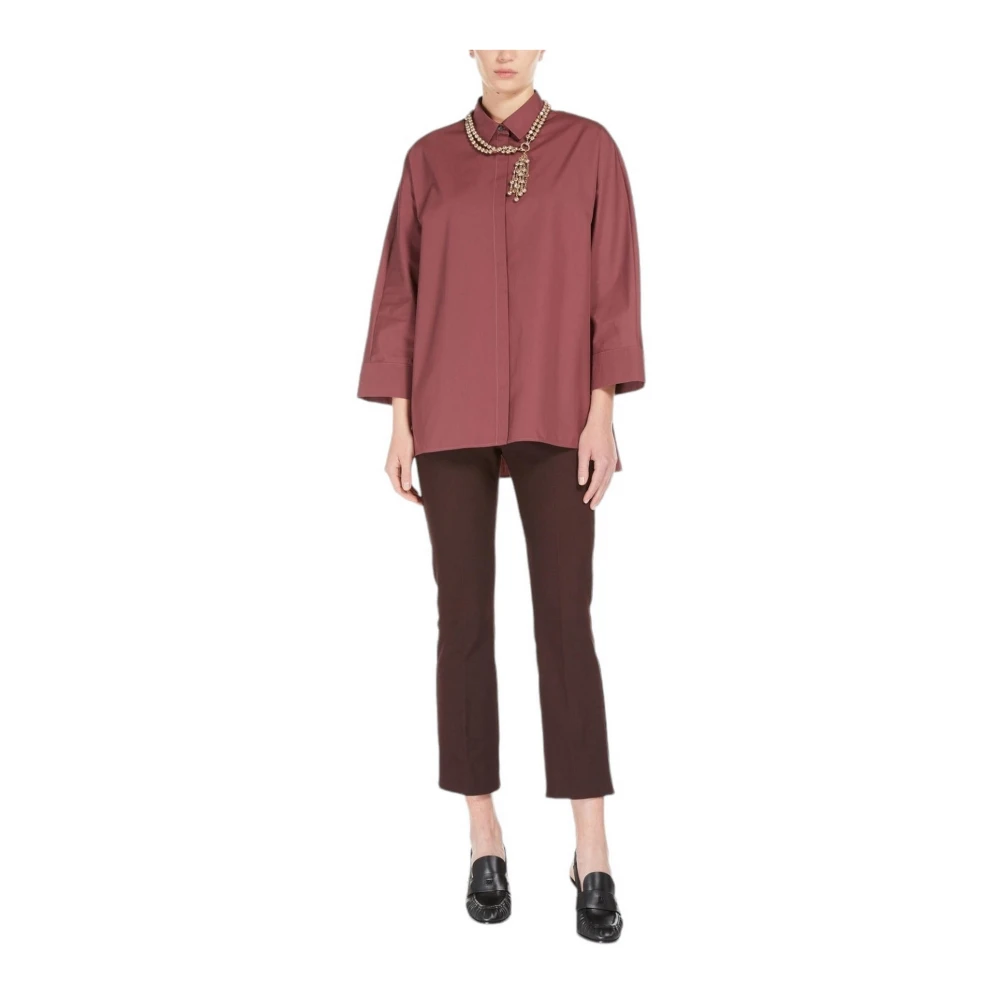 Max Mara Studio Bordeaux Flared Broek Red Dames