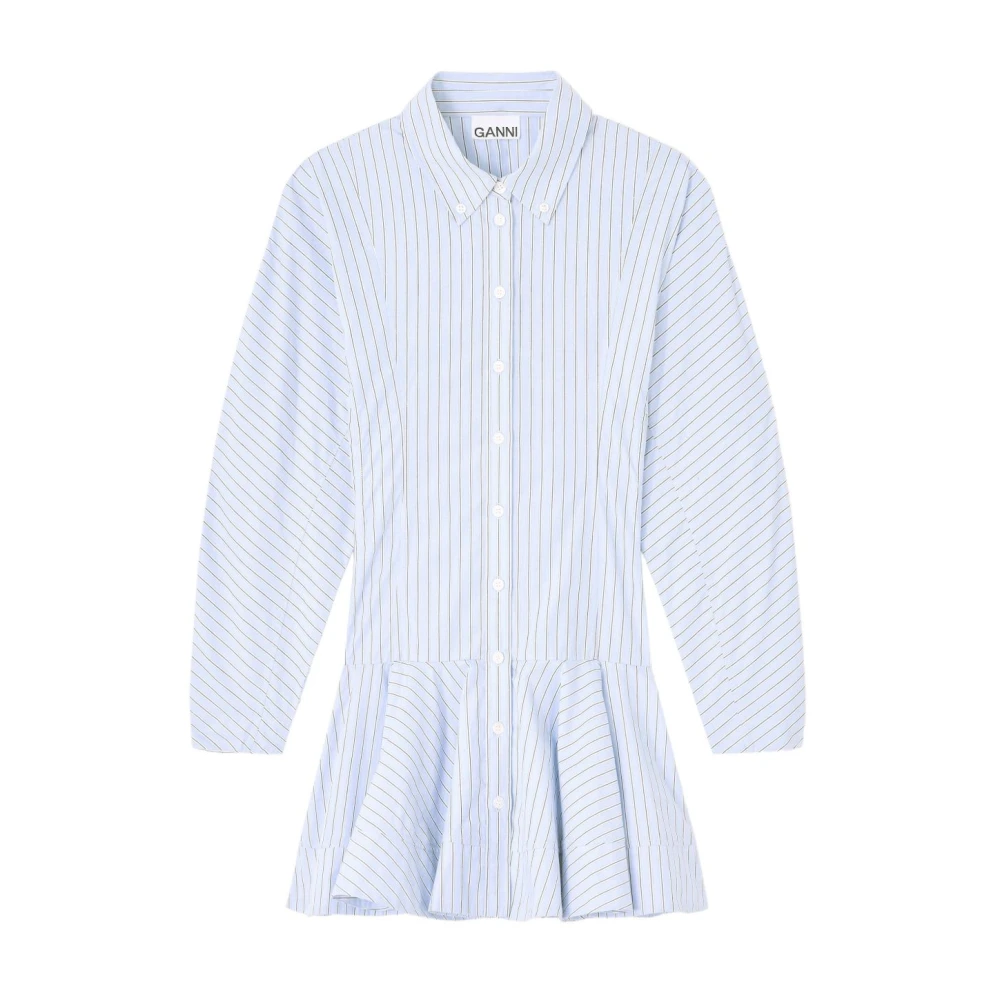 Ganni Blue Stripe Shirt Dress - Female - Shirt Dresses - M - Dresses
