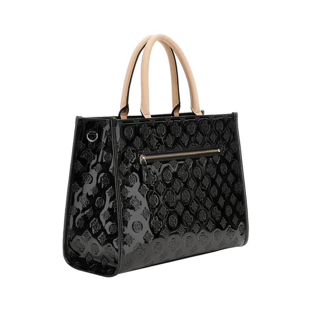 Guess Elegante Zwarte Handtas met Gouden Details Black Dames