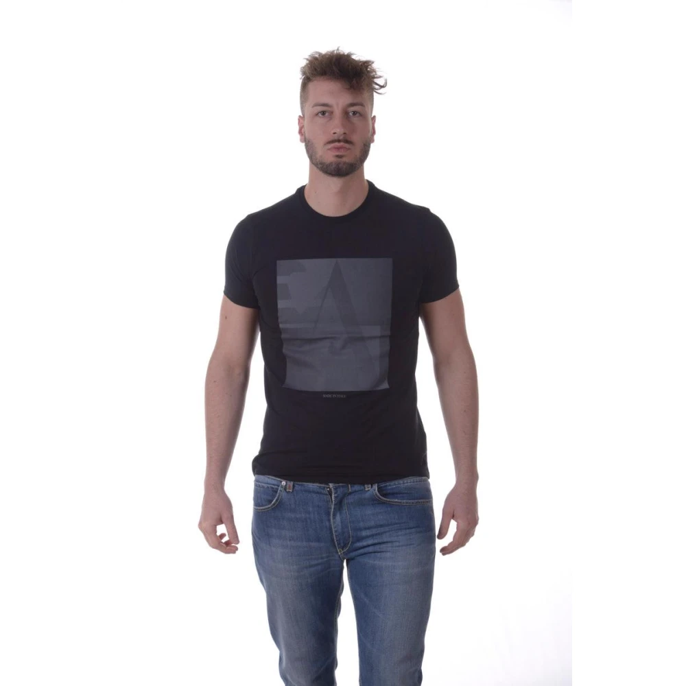 Armani Jeans Mannelijk Zwart Tops Heren, L, Katoen, Sweatshirts