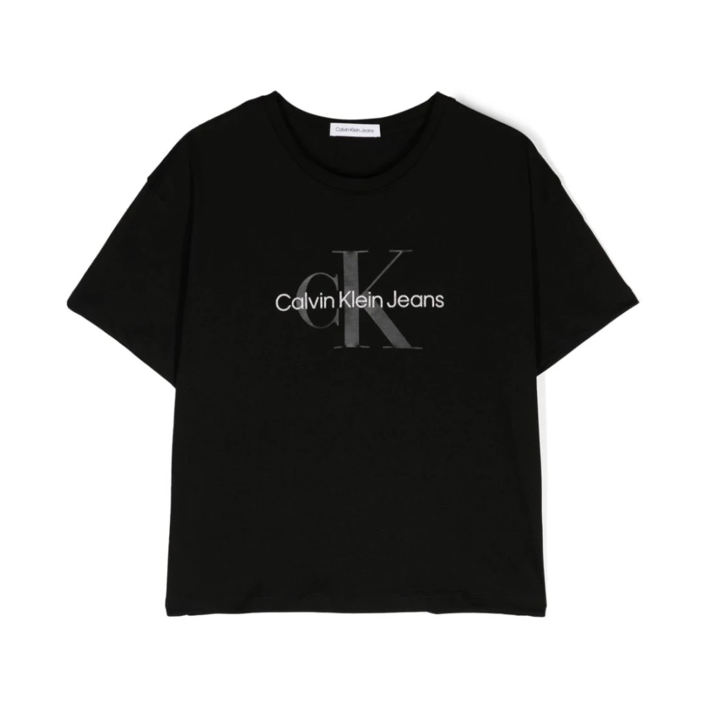 Calvin Klein Jeans Svart Logo Print Glitter T-shirt Black, Flicka