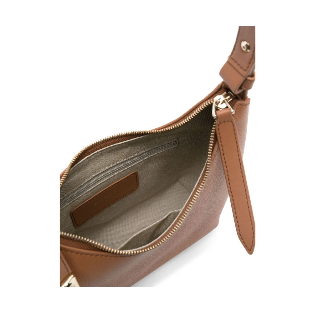 Furla Bruine Schoudertas Met Ritssluiting Brown Dames