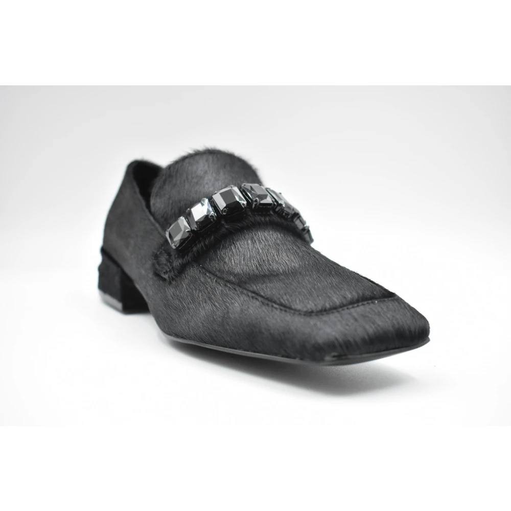 Jeannot Zwarte Veterschoenen voor Dames Black Dames