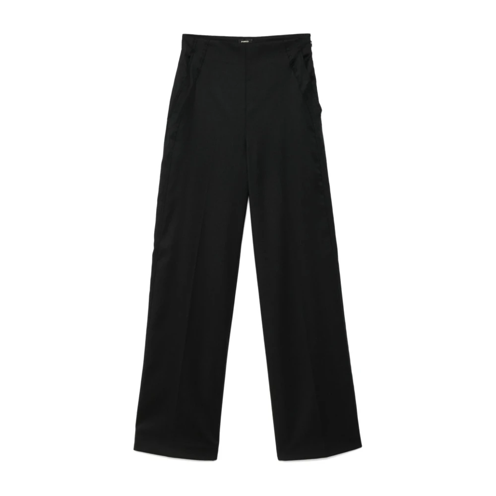 Pinko Women's Black Straight Trousers, L, Casual Wool Trousers