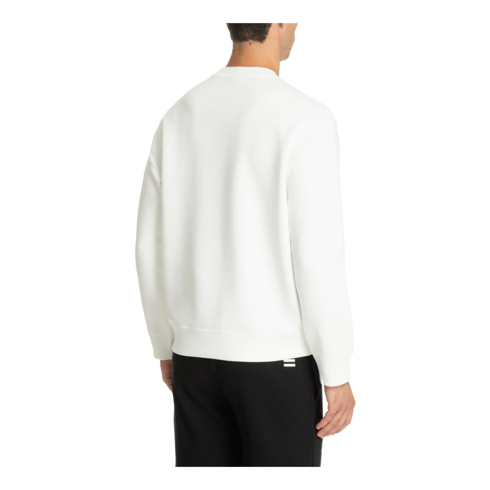 Emporio Armani Effen Logo Geborduurde Sweatshirt White Heren