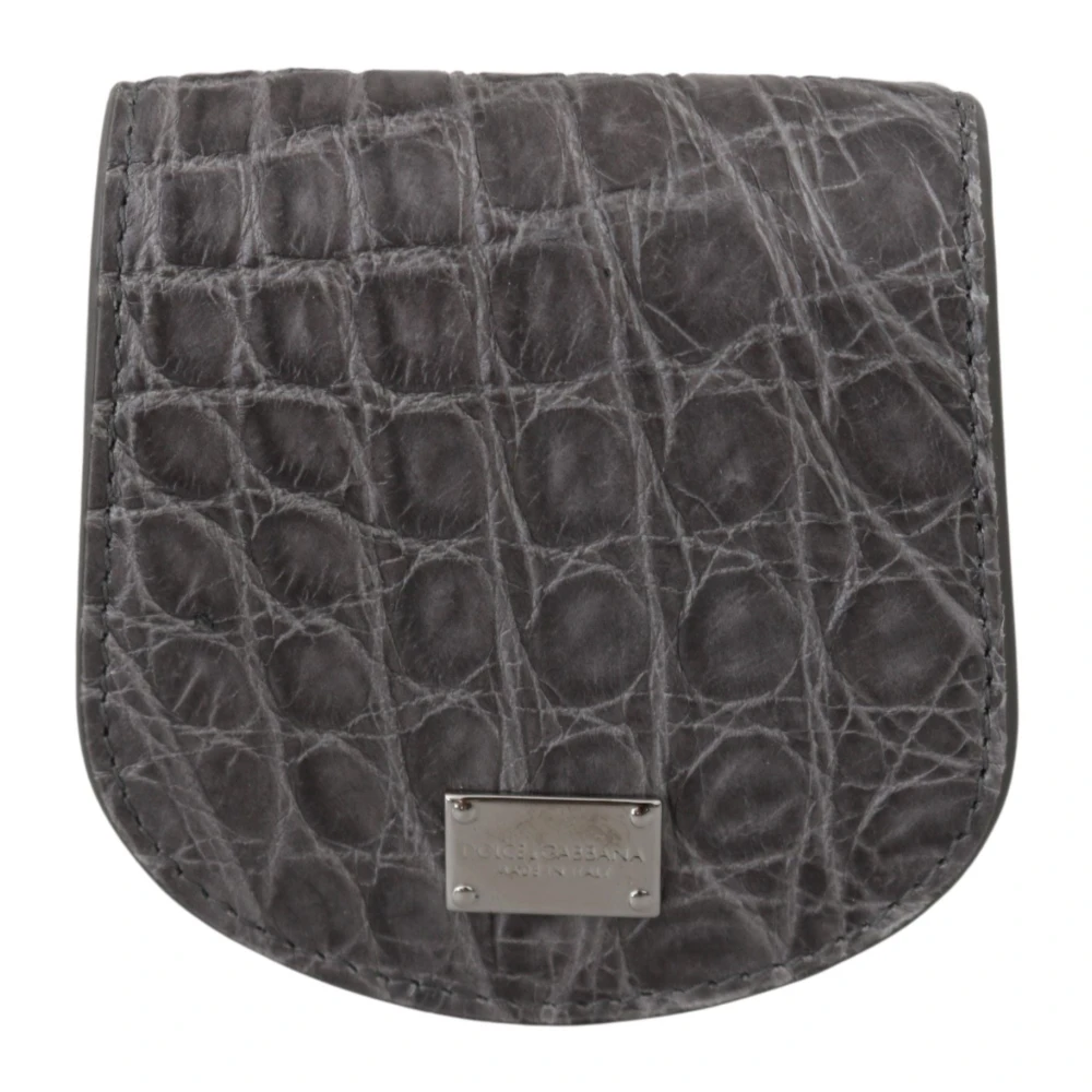 Dolce & Gabbana Men's Gray Wallets & Cardholders, One Size, Exotic Leather Condom Wallet