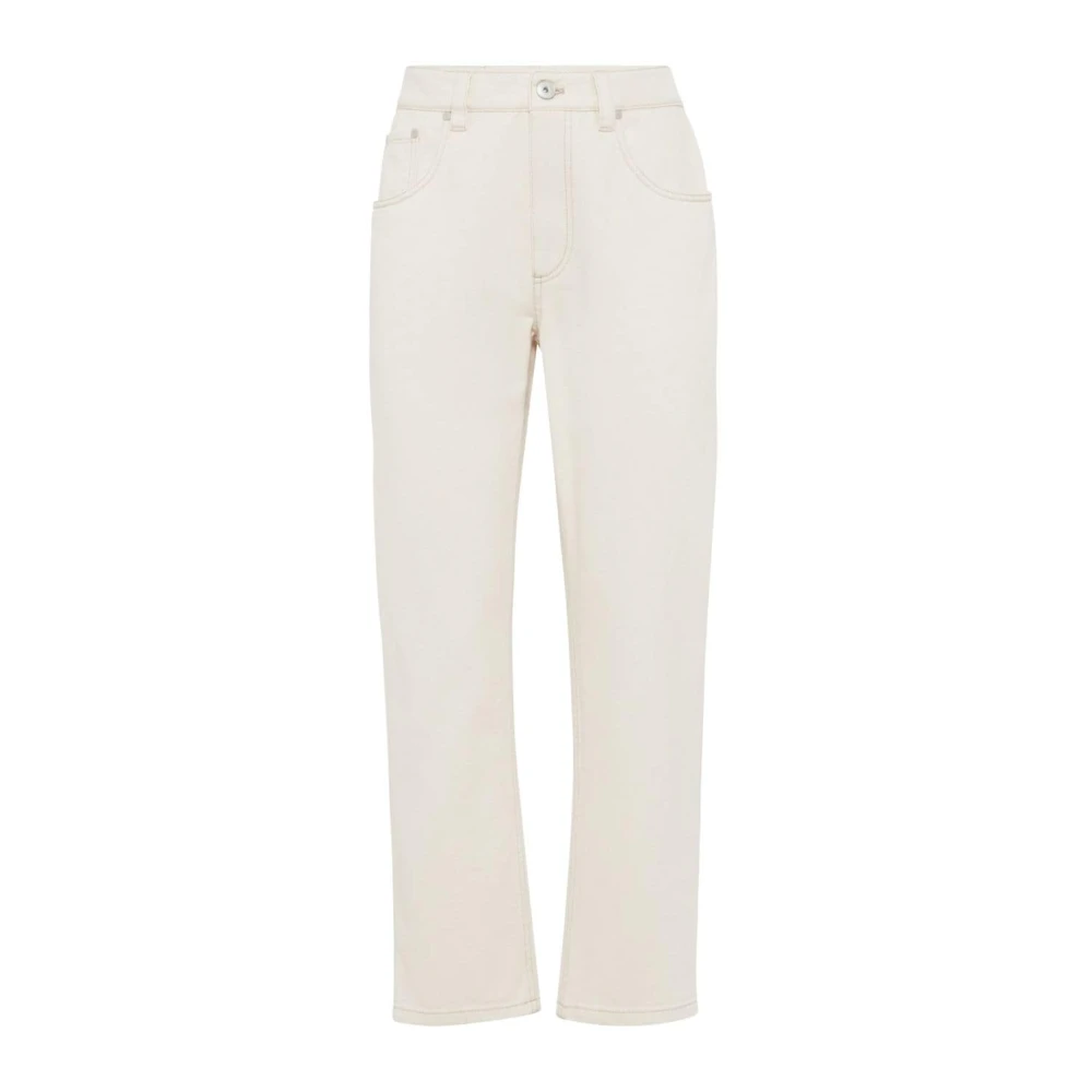 BRUNELLO CUCINELLI Beige Broek Elegante Stijl Beige Dames