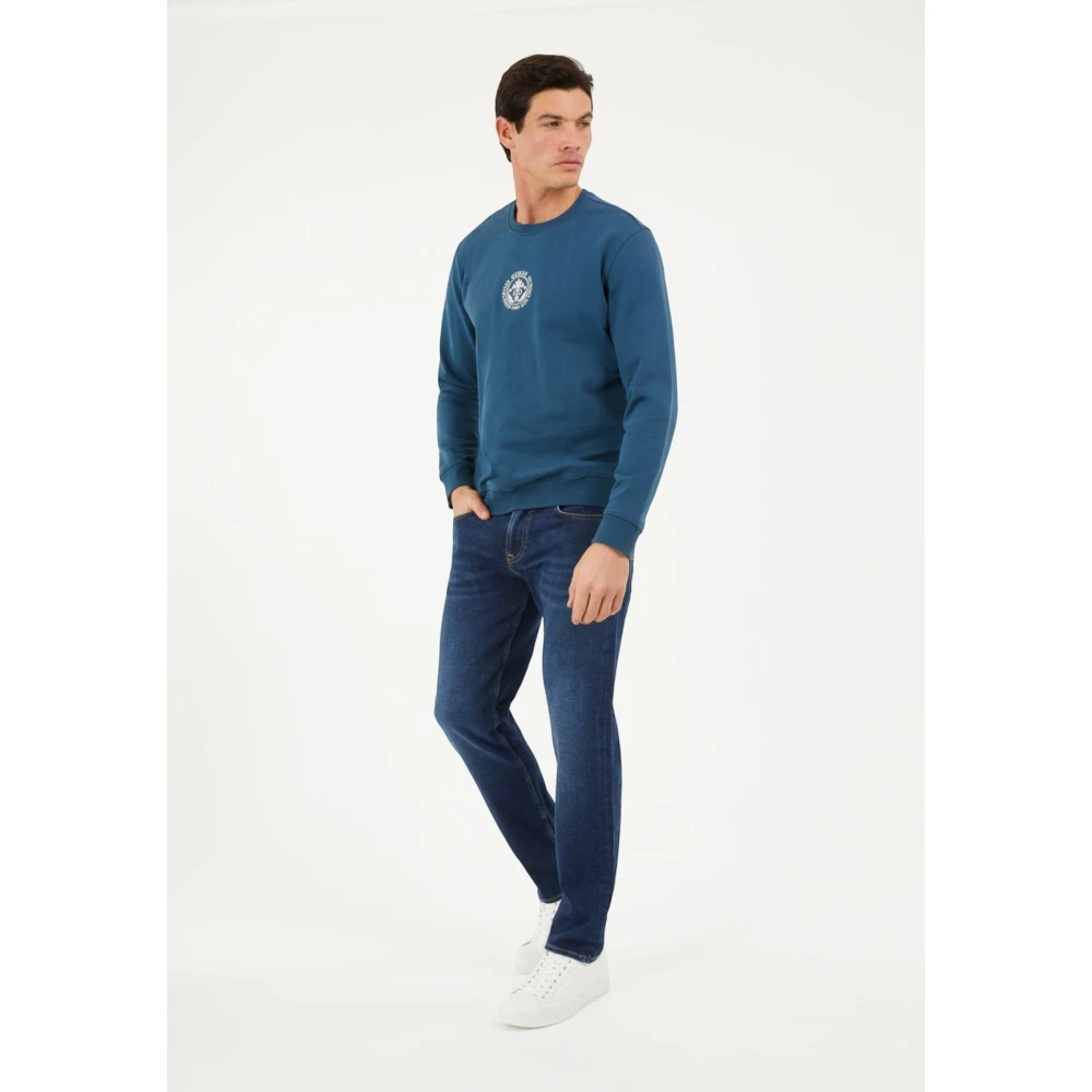 Guess Slim Fit Lage Taille Denim Jeans Blue Heren