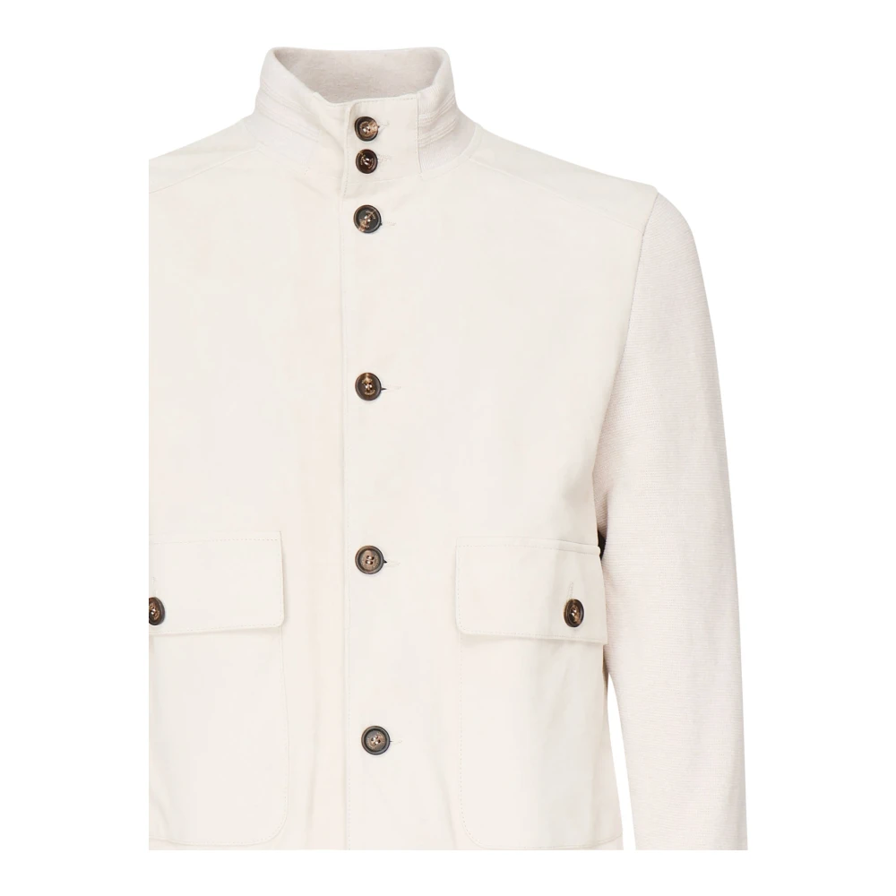 Eleventy Bi-materiaal jas Beige Heren