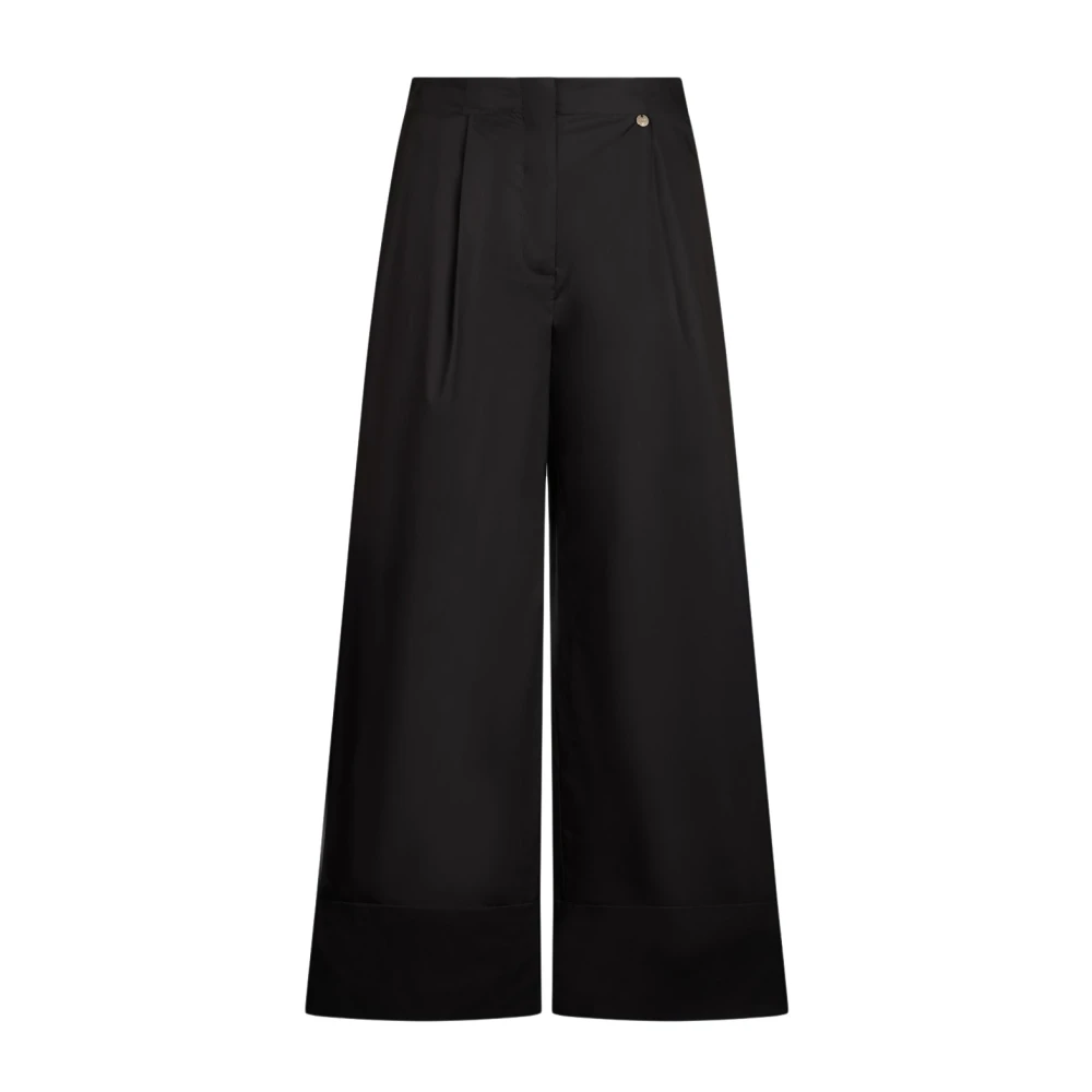 Liu Jo Vrouw Zwart Broeken Dames, 2XS, Flared Poplin Broek