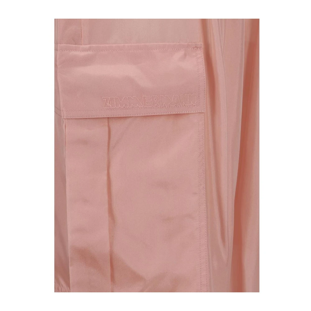 Zimmermann Zijden Wijde Broek met Zakken Pink Dames