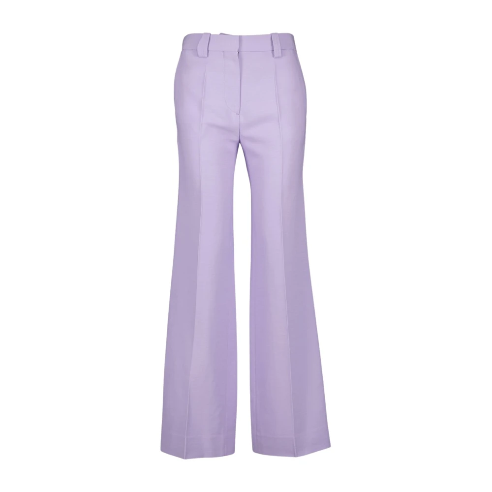 Victoria Beckham Gestructureerde wollen rechte broek Purple Dames