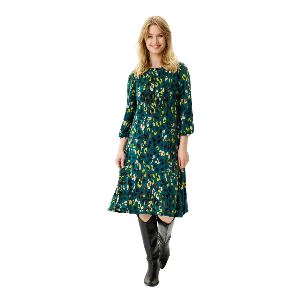 IN Front Luzia Jurk 3 4 Mouw Groen Green Dames