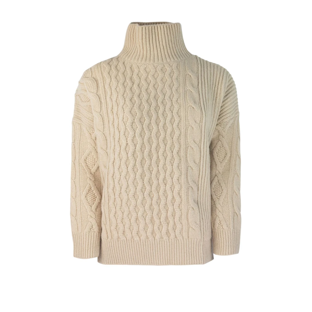 Max Mara Patchwork Coltrui Trui Beige Dames