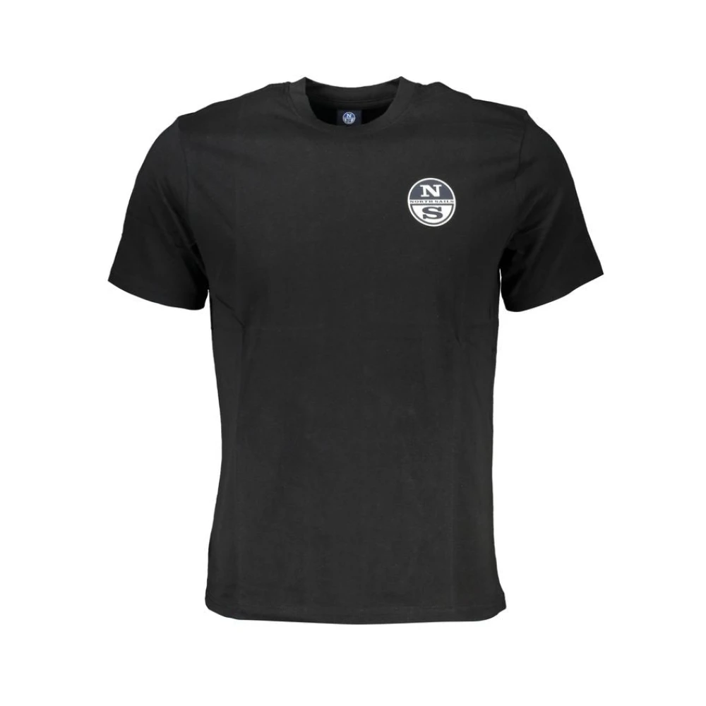 North Sails Zwart Katoen Print Logo T-Shirt Black Heren