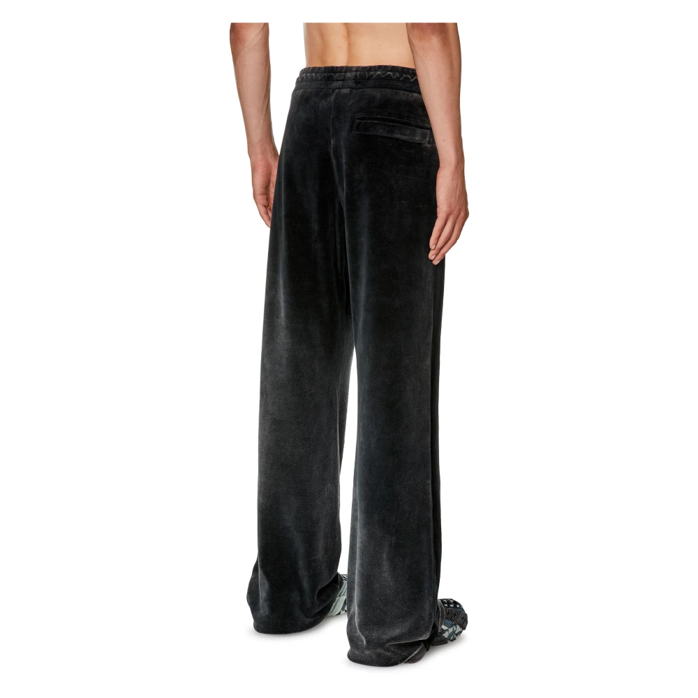 Diesel Chenille track pants with side bands Black Heren