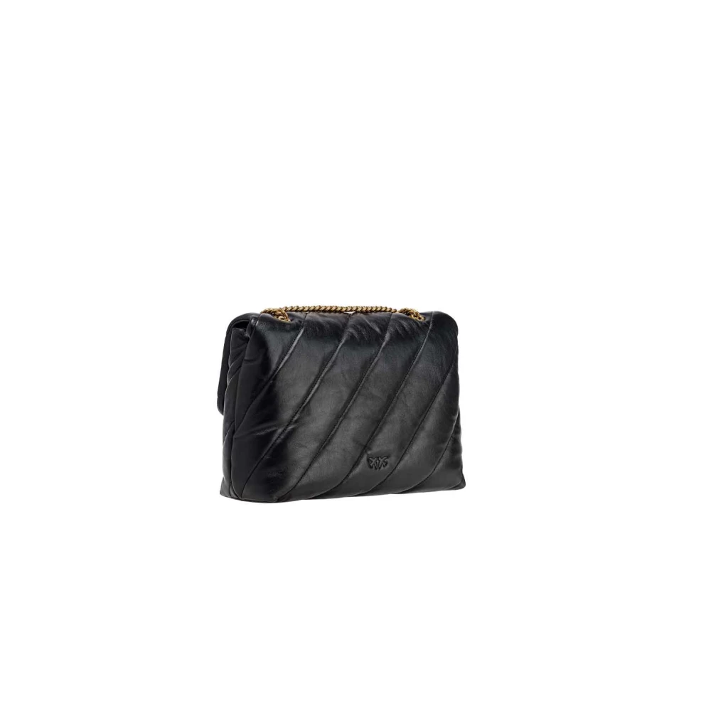 pinko Love Bag Puff Zwart Leer Black Dames