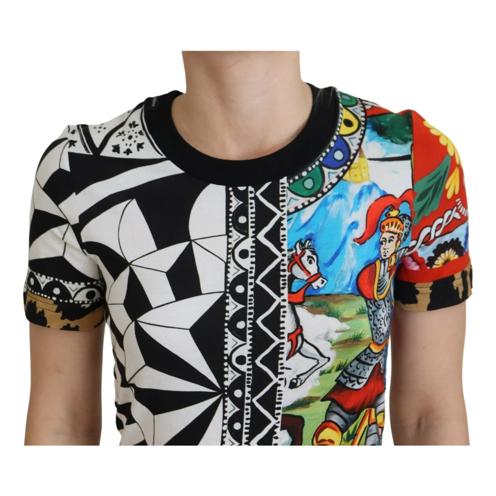 Dolce & Gabbana Prachtige Multicolor Bedrukte Katoenen Top Multicolor Dames
