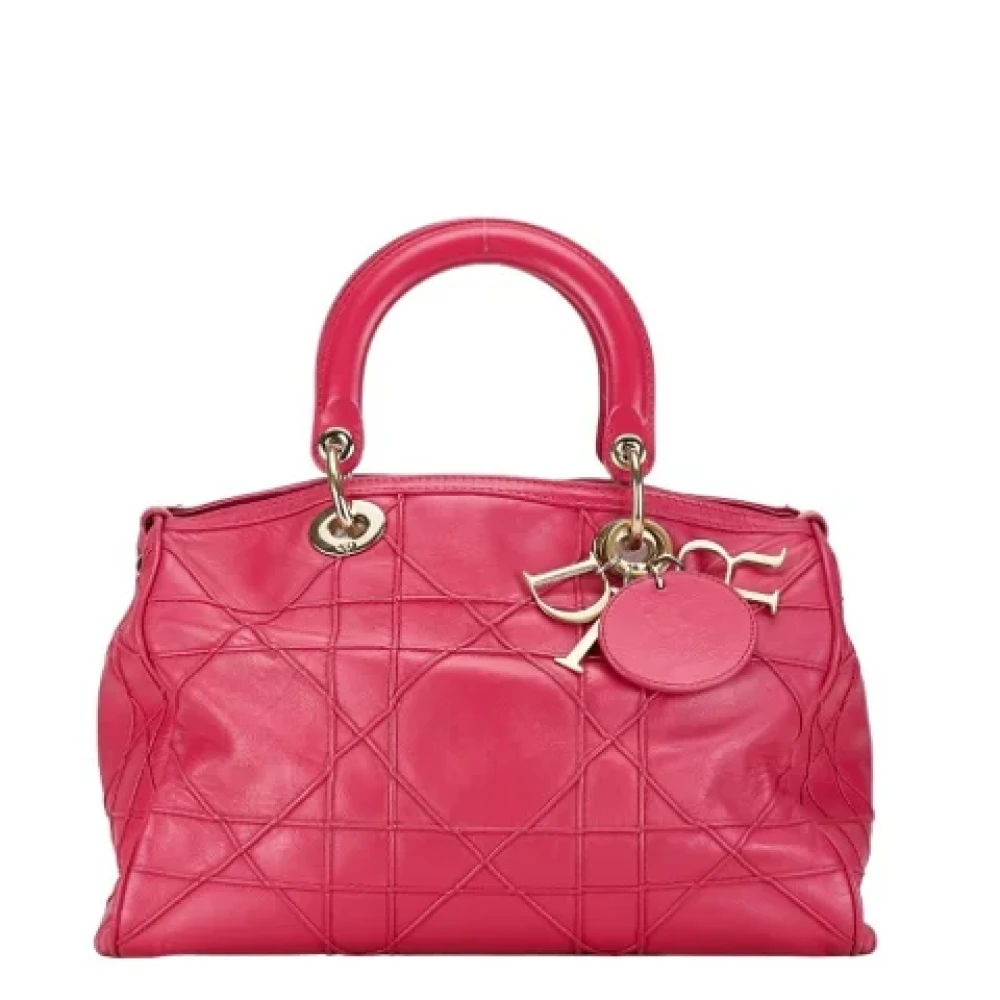 Dior Vintage Pre-owned Leather dior-bags Pink Dames