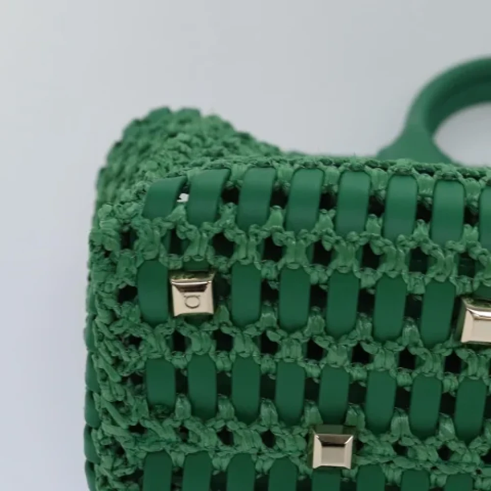 Salvatore Ferragamo Pre-owned Leather handbags Green Dames