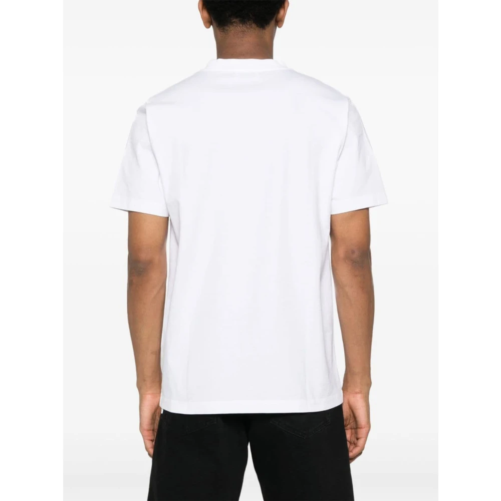 Off White Zwart Logo T-shirt Jersey Crew Neck White Heren