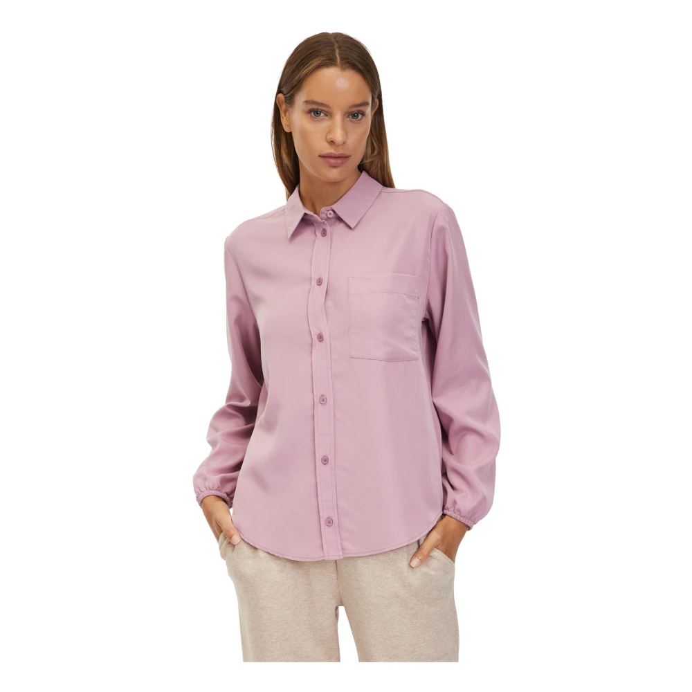 Betty & Co Klassieke Blouse met Zakken Purple Dames