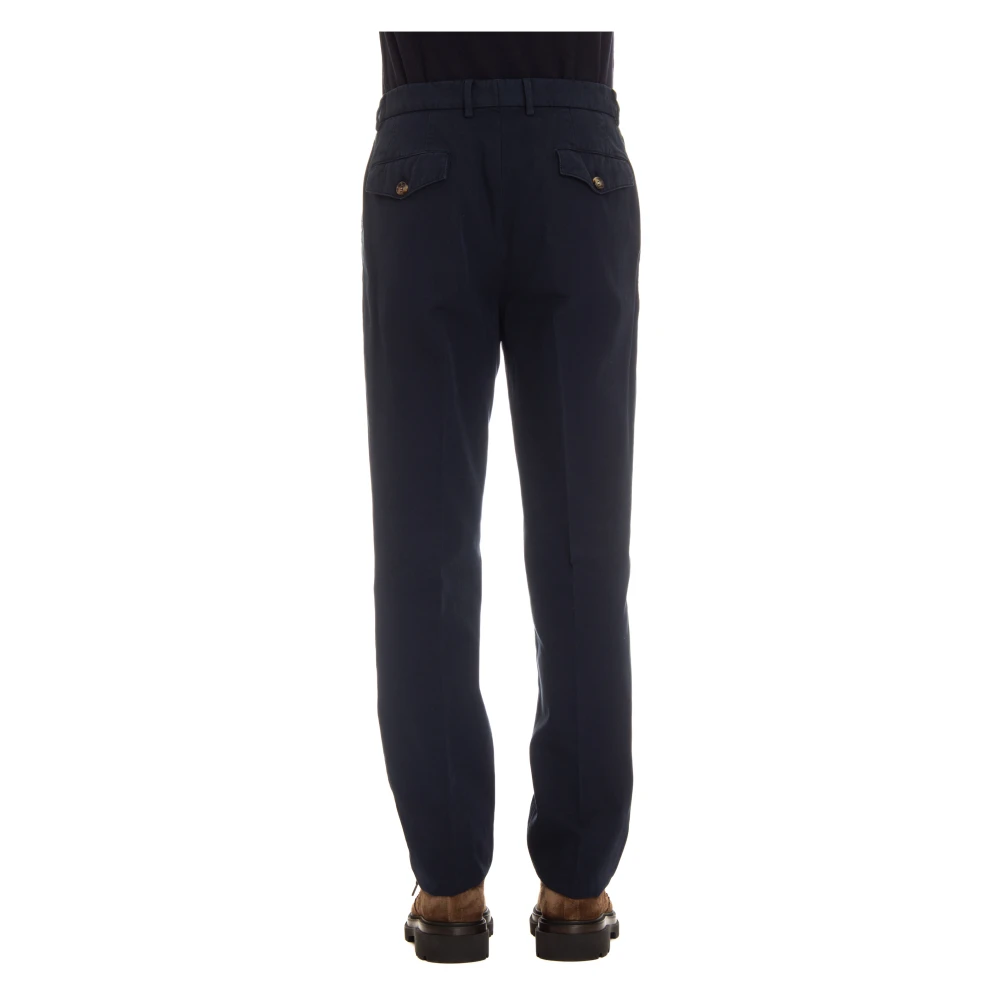 BRUNELLO CUCINELLI Blauwe Katoenen Gabardine Broek Blue Heren