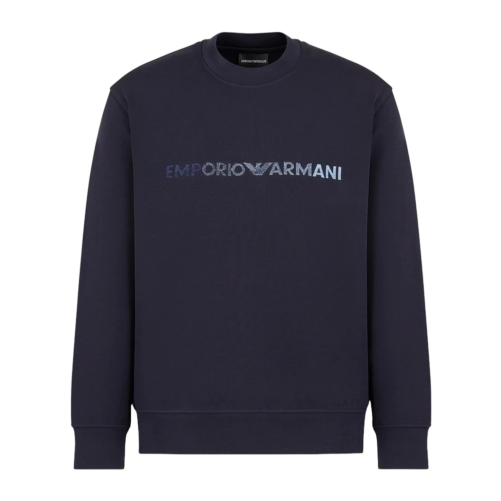 Emporio Armani Logo-geborduurde sweatshirt Blue Heren