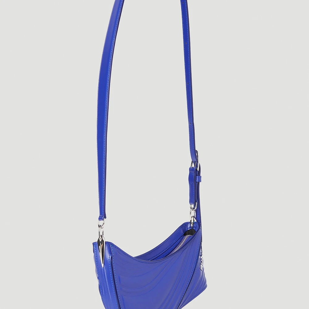 Mugler Spiral Curve Schoudertas Blue Dames