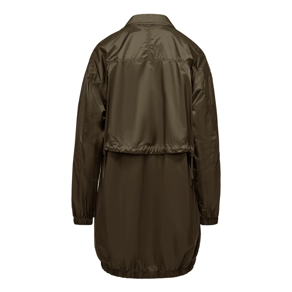 BomBoogie Glanzende Nylon Parka met Kraag Green Dames