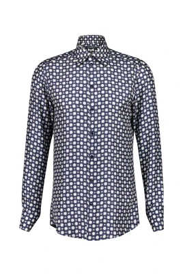 Printed Silk Twill Martini Shirt
