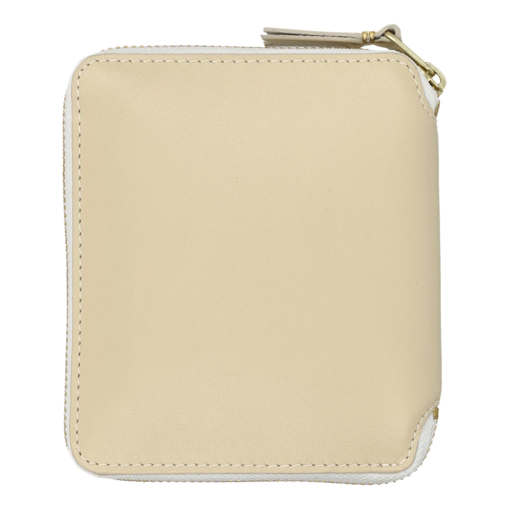 Comme des Garçons Elegante Ecru Verticale Rits Portemonnee Beige Unisex