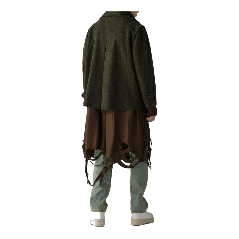 Maison Margiela Vernietigde-Look Jas Green Heren
