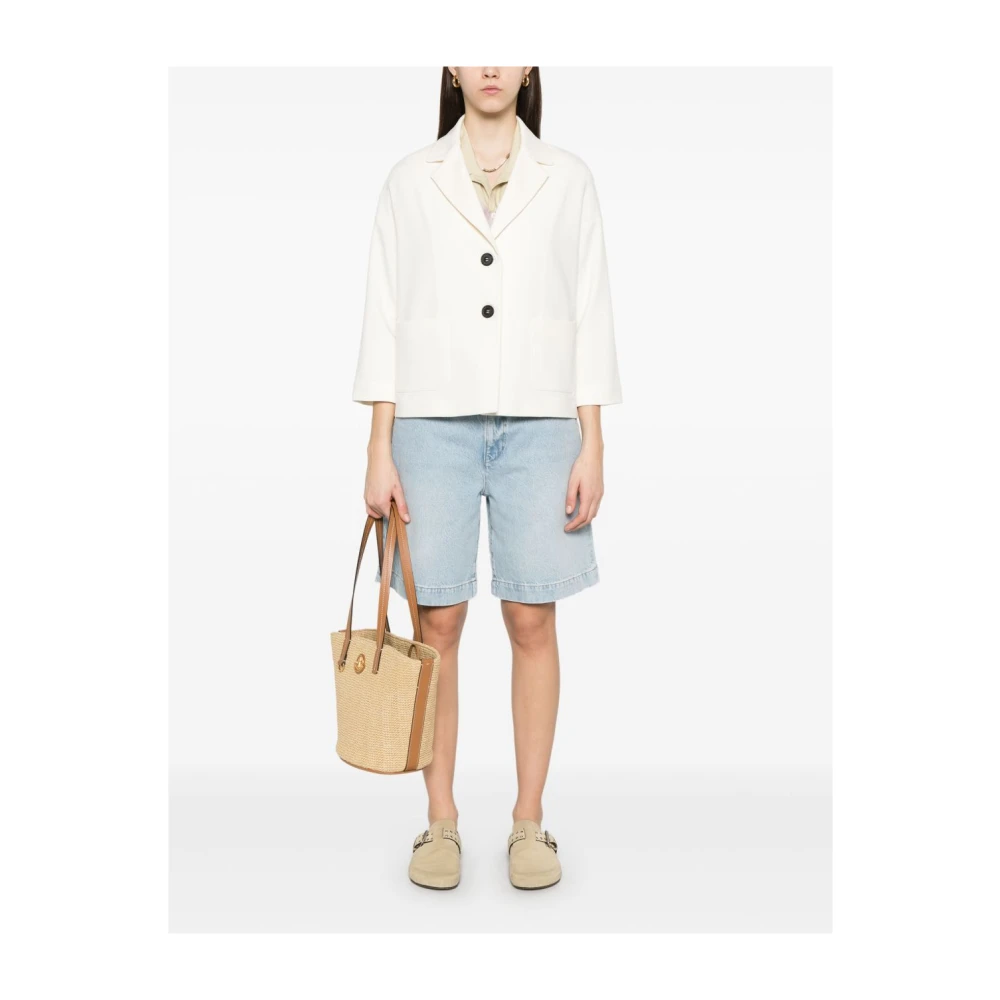 Circolo 1901 Witte Drop Shoulder Jas Italiaanse Stijl White Dames
