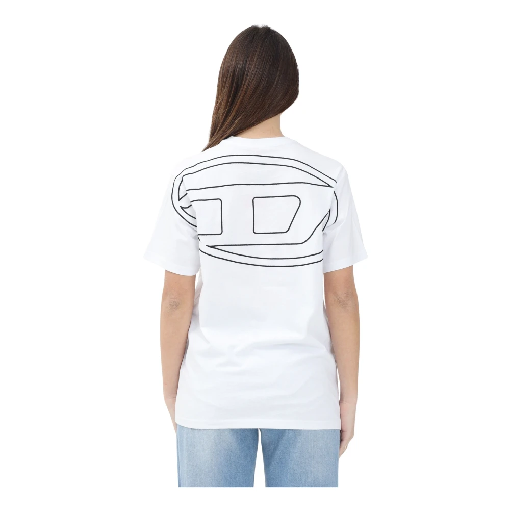 Diesel Witte T-shirt met korte mouwen Oversize White Dames