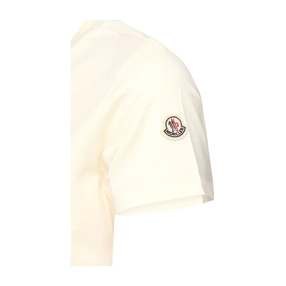 Moncler Witte katoenen T-shirts en Polos White Dames