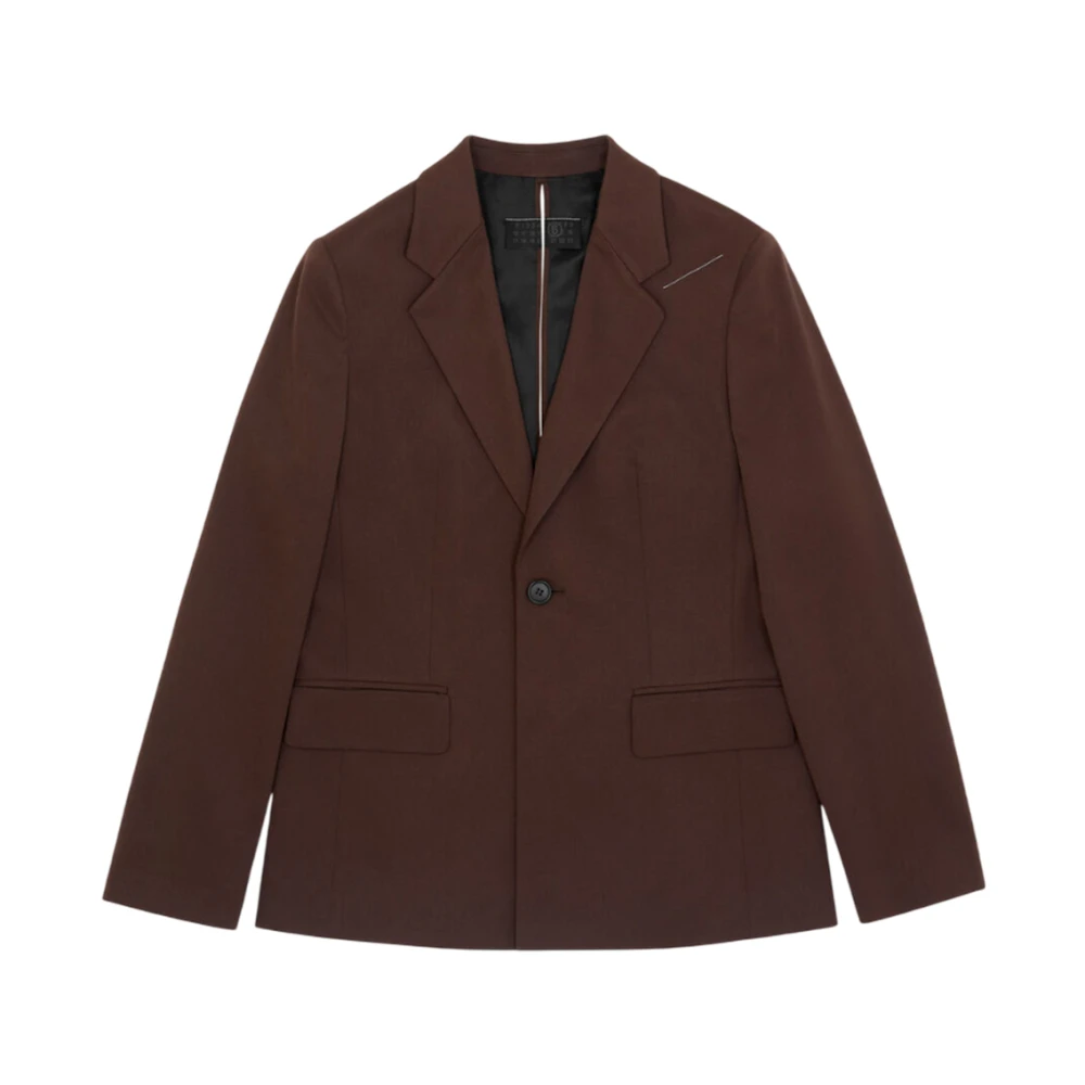 MM6 Maison Margiela Bruine single-breasted casual jas Brown Dames