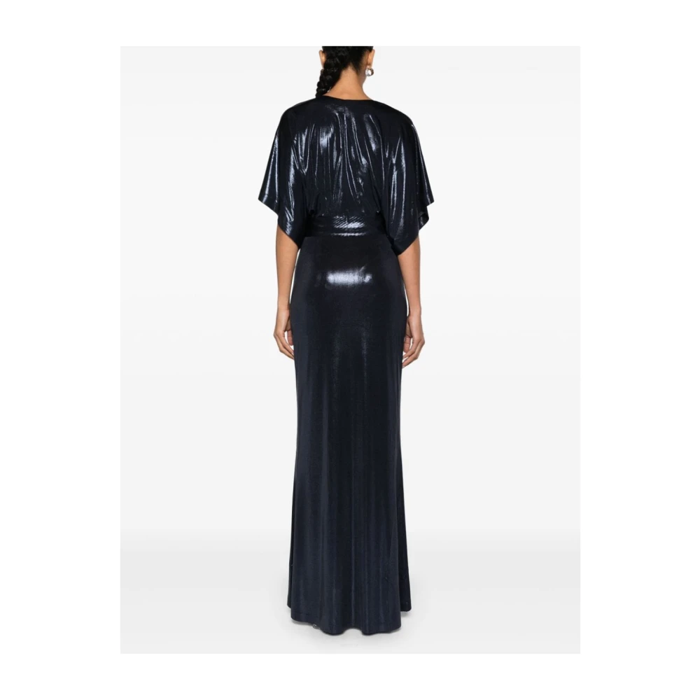 Norma Kamali Split Hals Gown Jurk Blue Dames