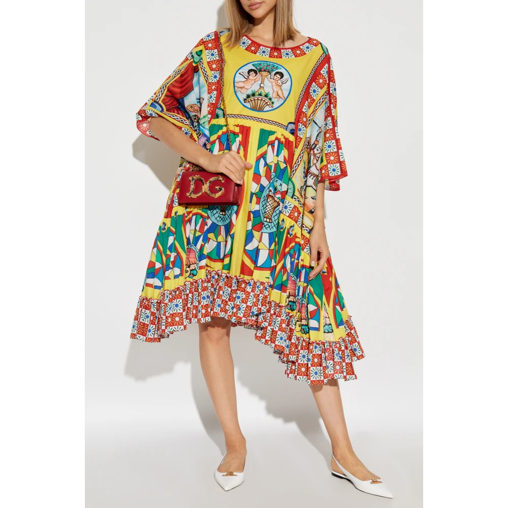 Dolce & Gabbana Oversized jurk met print Multicolor Dames