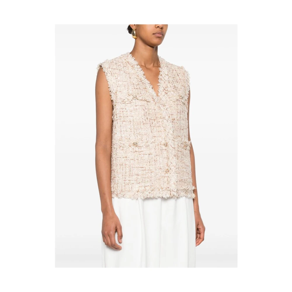 IRO Beige V-Hals Mouwloos Vest Beige Dames