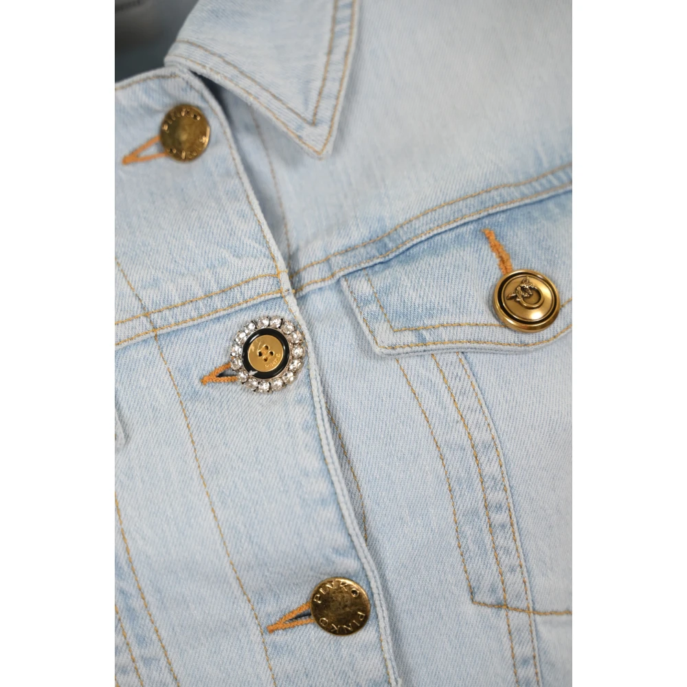 pinko Denim jas met metalen knopen Blue Dames